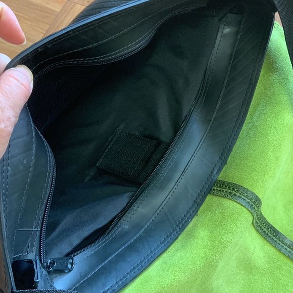 Messenger Bag notebook bag green part is leather - Picture 6 of 10